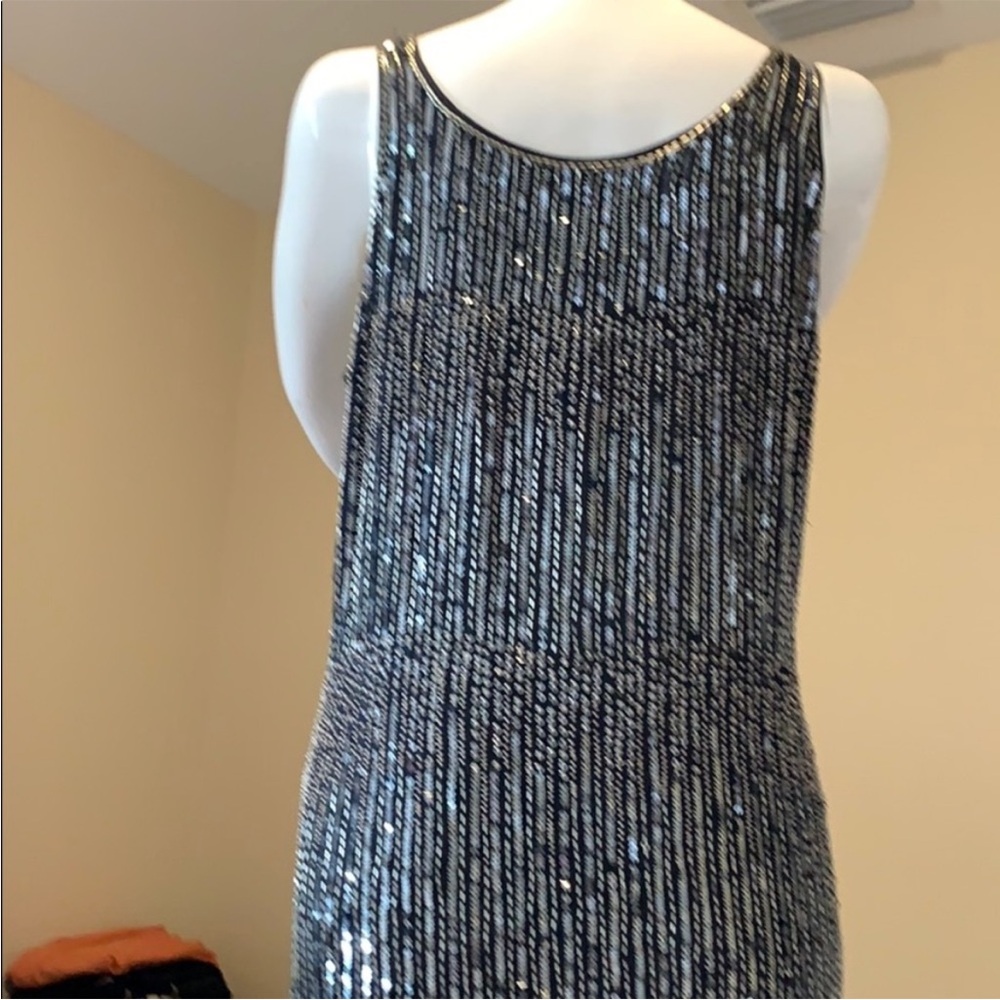 Haute Hippie Silk Sequin Beaded Dress M NWT Navy Blue Flapper Shift Cockail - Picture 9 of 15
